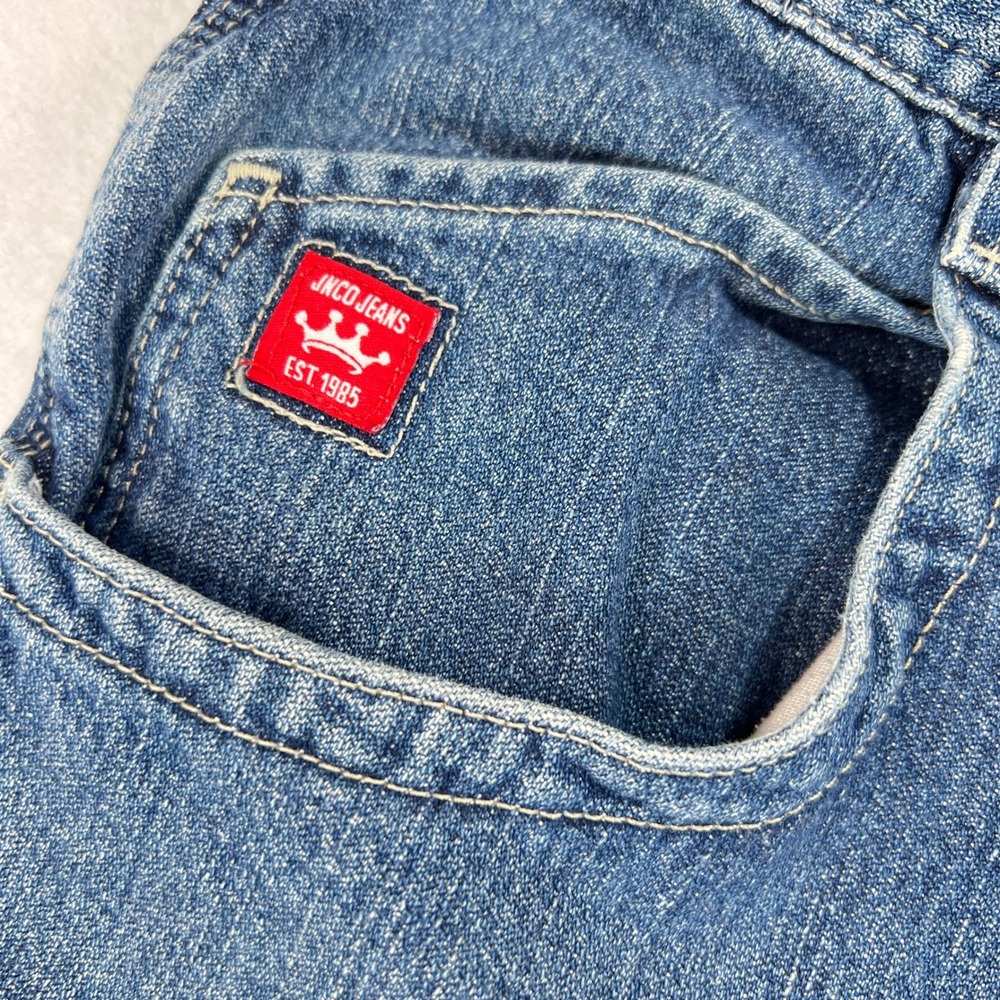VTG 90s JNCO Jean Carpenter Shorts Mens 32 Crown Blue Skater Wide Leg Baggy Y2K - Picture 13 of 15